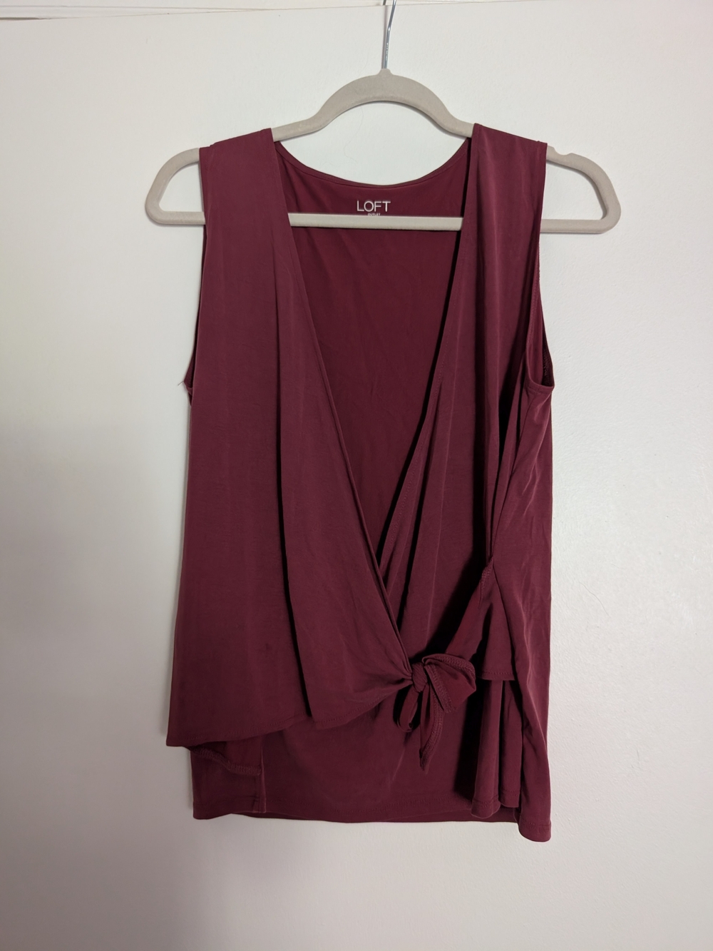 LOFT Sleeveless Wrap Camisole in Wine